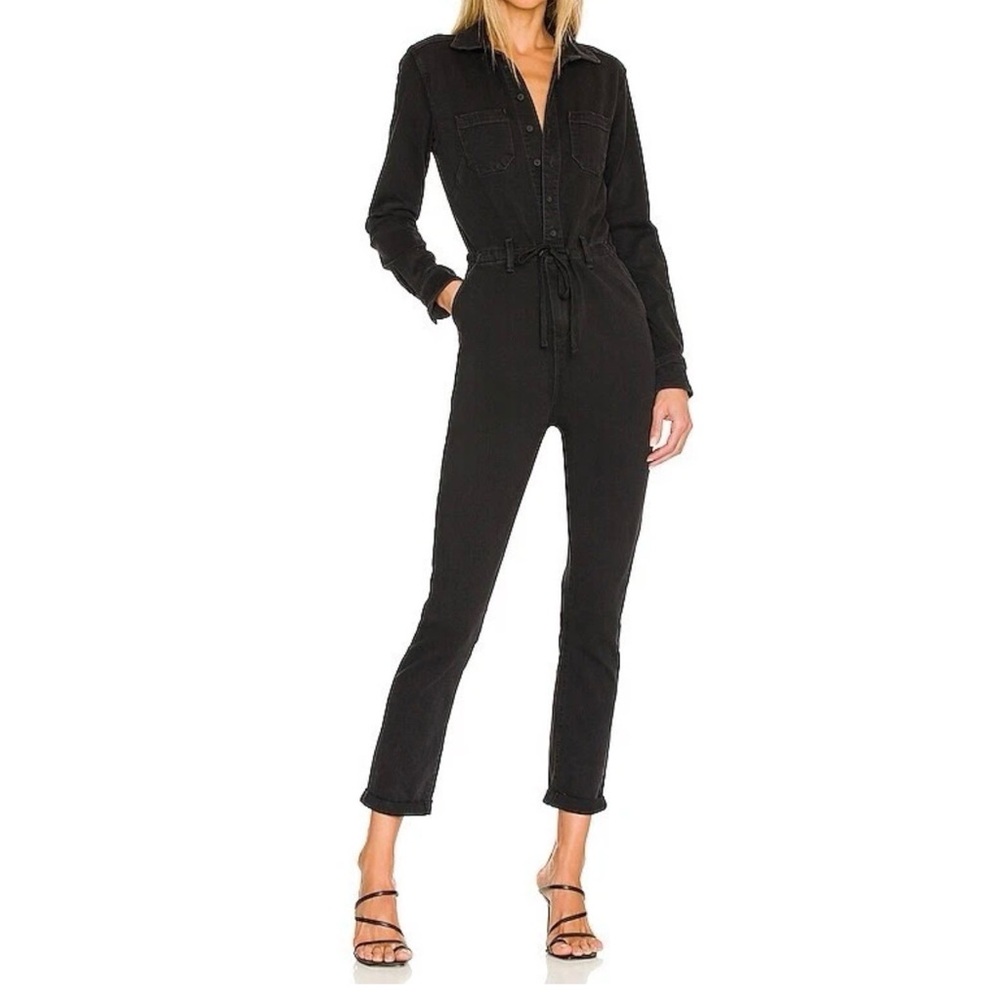 PAIGE Christy Long Sleeve Jumpsuit Dreamy Black Women's Jumpsuit